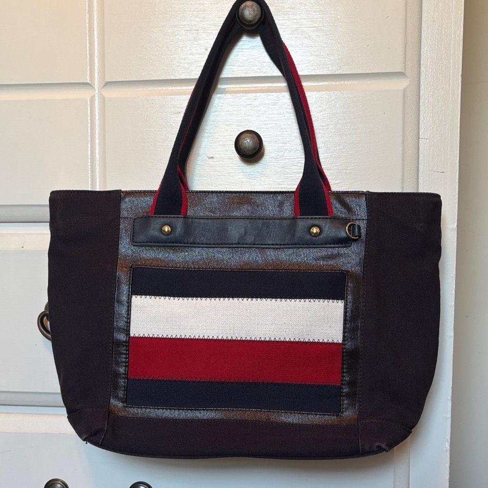Tommy Hilfiger red blue black tote

11x16